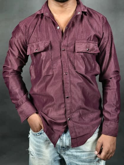 Dual-Pocket Corduroy Overshirt