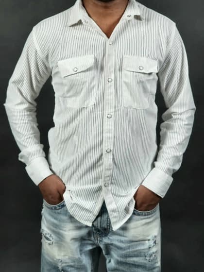 Dual-Pocket Corduroy Overshirt