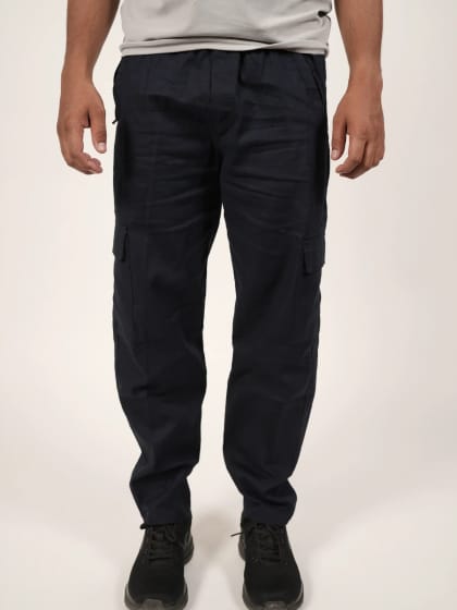 Relaxed Fit Linen-Blend Trousers