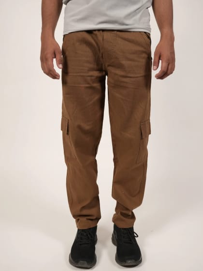 Relaxed Fit Linen-Blend Trousers