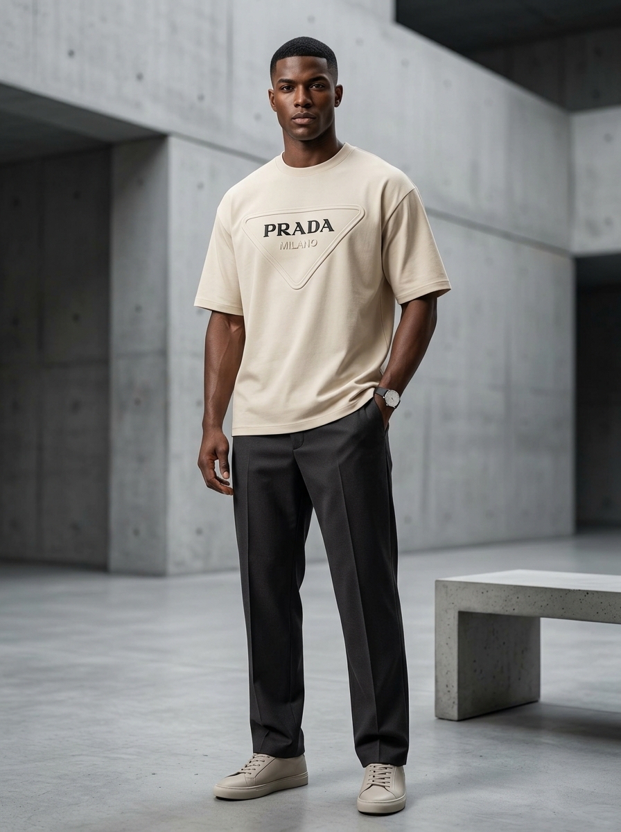 Embossed Triangle Luxury Tee