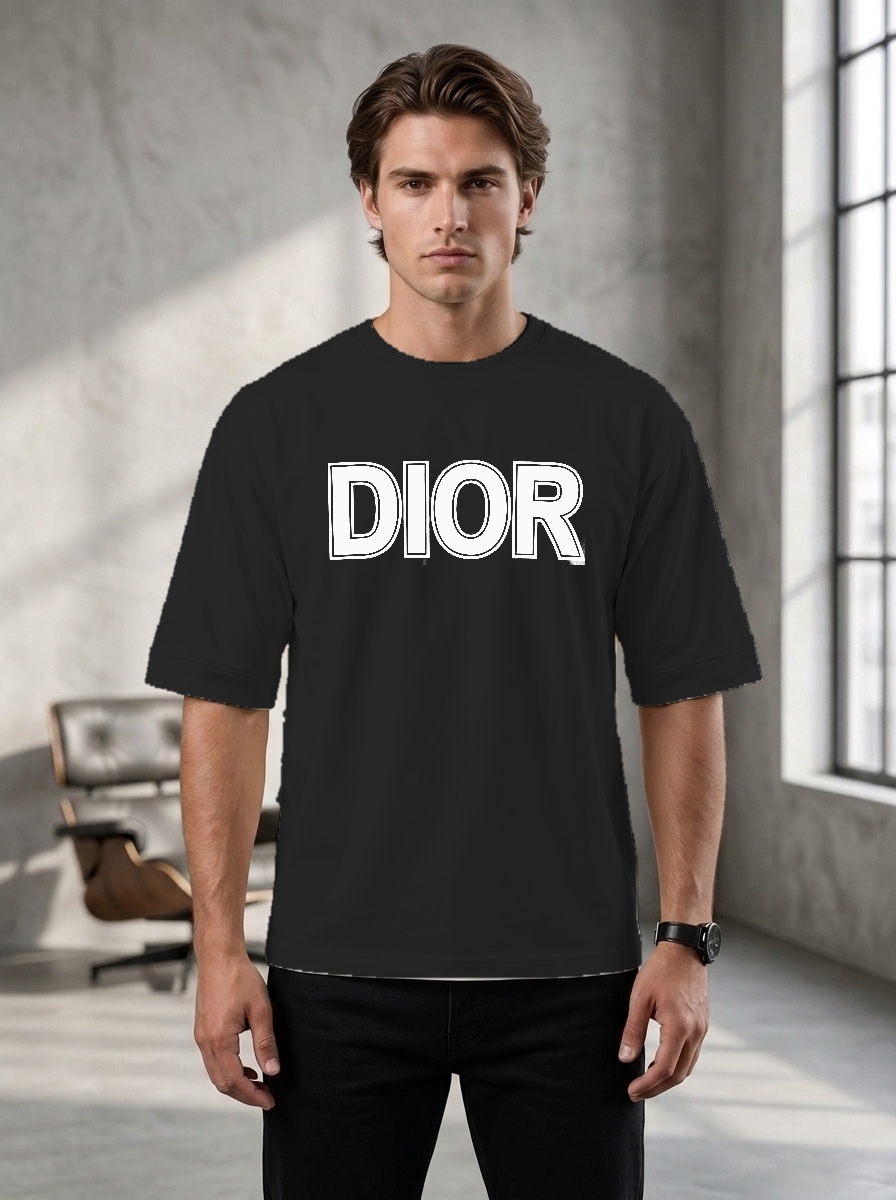 Bold Outline Print Boxy Tee