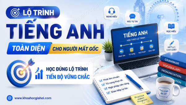 Khóa Học Lộ Trình Chinh Phục Tiếng Anh Toàn Diện Cho Người Mất Gốc