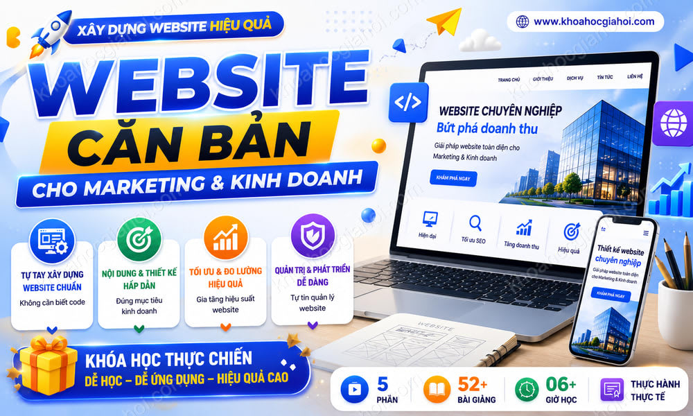 Khóa Học Website Căn Bản Dành Cho Người Làm Marketing Và Kinh Doanh
