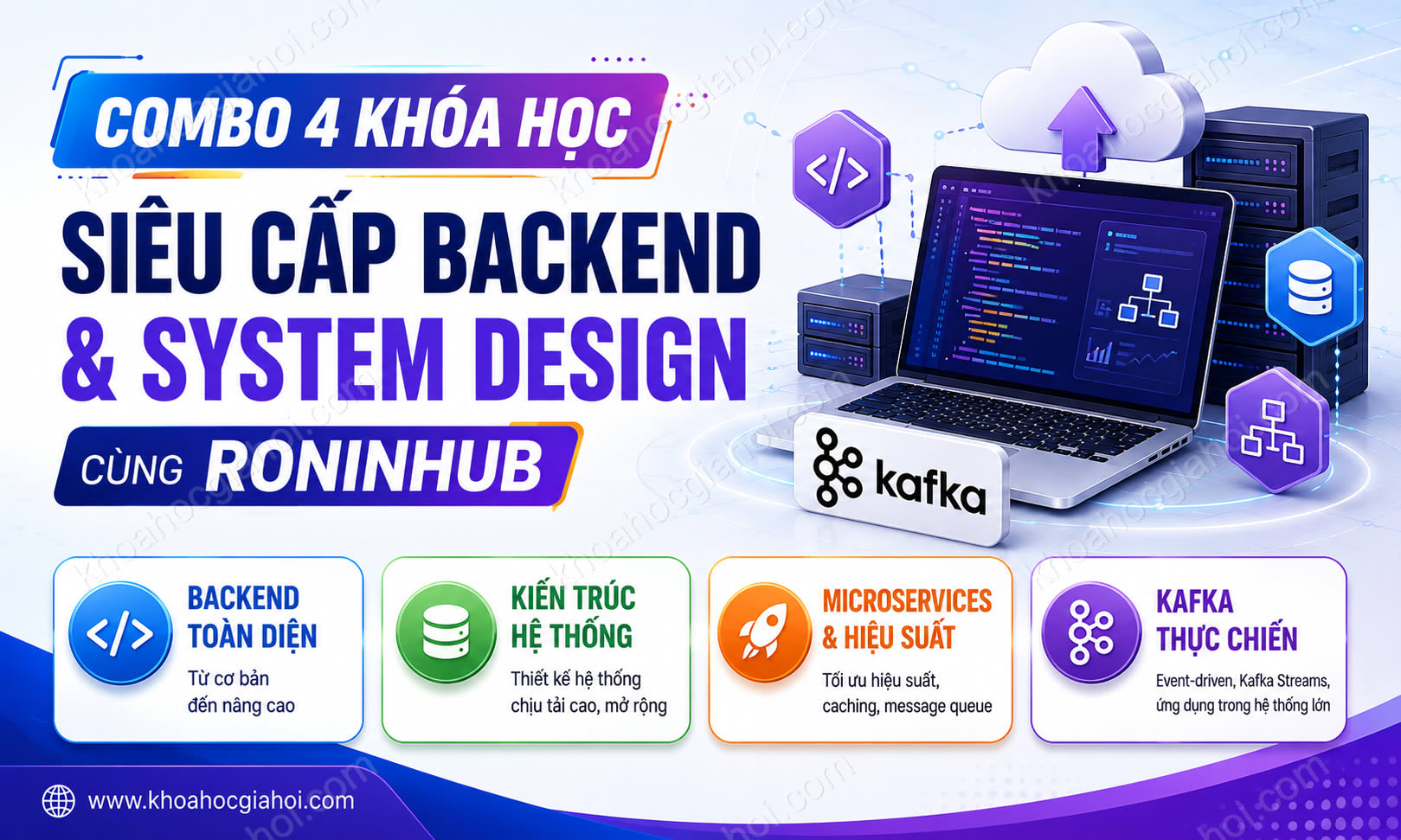 Combo 4 Khóa Học Siêu Cấp Backend & System Design Cùng Roninhub