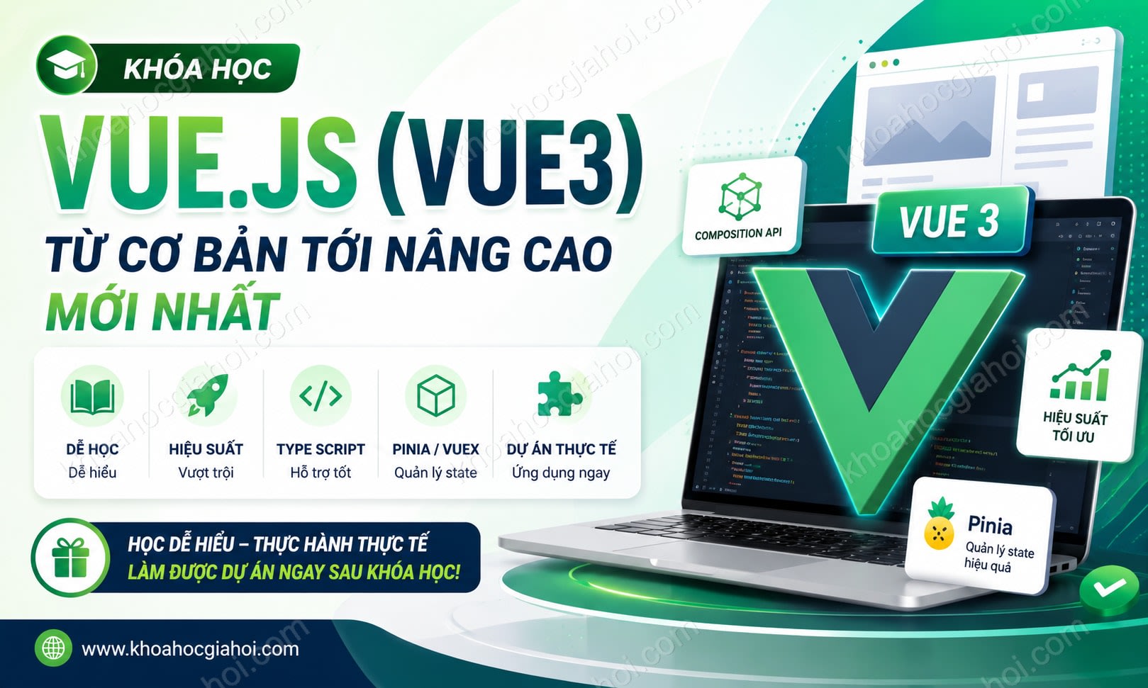 Khoá Học Vue.js (Vue3) Từ Cơ Bản Tới Nâng Cao Mới Nhất