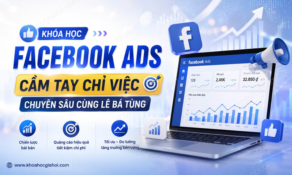 Khóa Học Facebook Ads Cầm Tay Chỉ Việc Chuyên Sâu Cùng Lê Bá Tùng