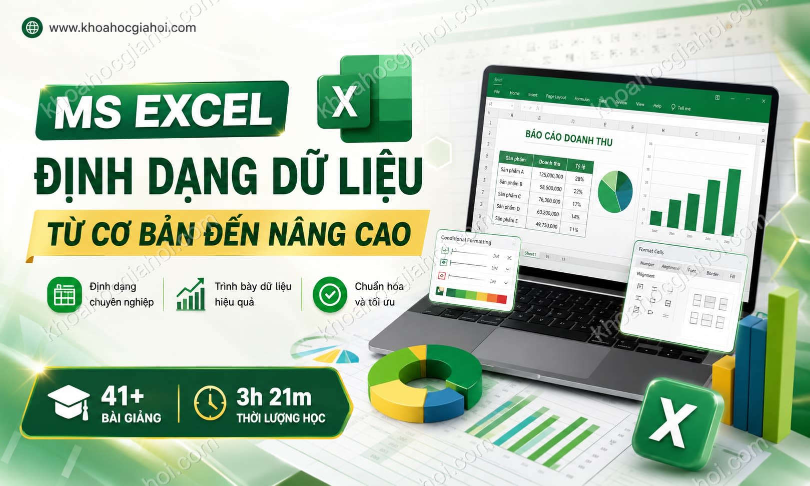 Khóa học MS Excel: Định dạng dữ liệu từ cơ bản đến nâng cao