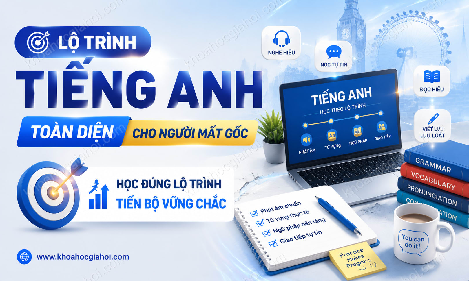 Khóa Học Lộ Trình Chinh Phục Tiếng Anh Toàn Diện Cho Người Mất Gốc Khóa Học Lộ Trình Chinh Phục Tiếng Anh Toàn Diện Cho Người Mất Gốc