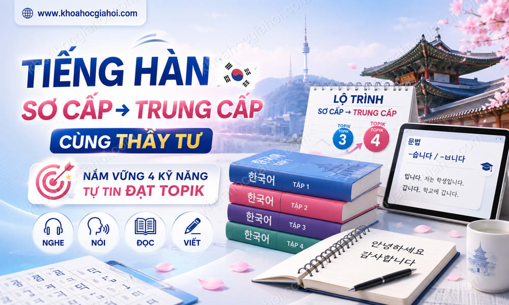 Khóa Học Tiếng Hàn Từ Sơ Cấp Đến Trung Cấp Cùng Thầy Tư