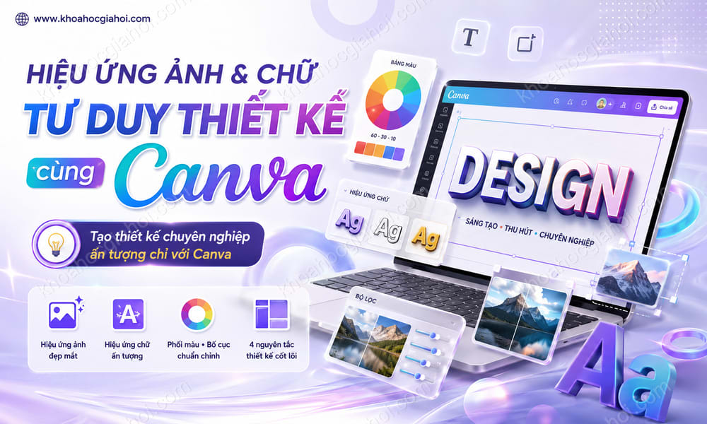 Khoá Các Hiệu Ứng Ảnh Và Chữ Cùng Tư Duy Thiết Kế Mọt Canva