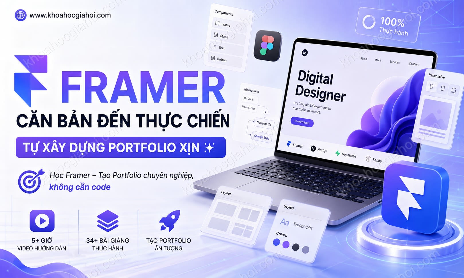 Framer Căn Bản Đến Thực Chiến, Tự Xây Dựng Portfolio Xịn
