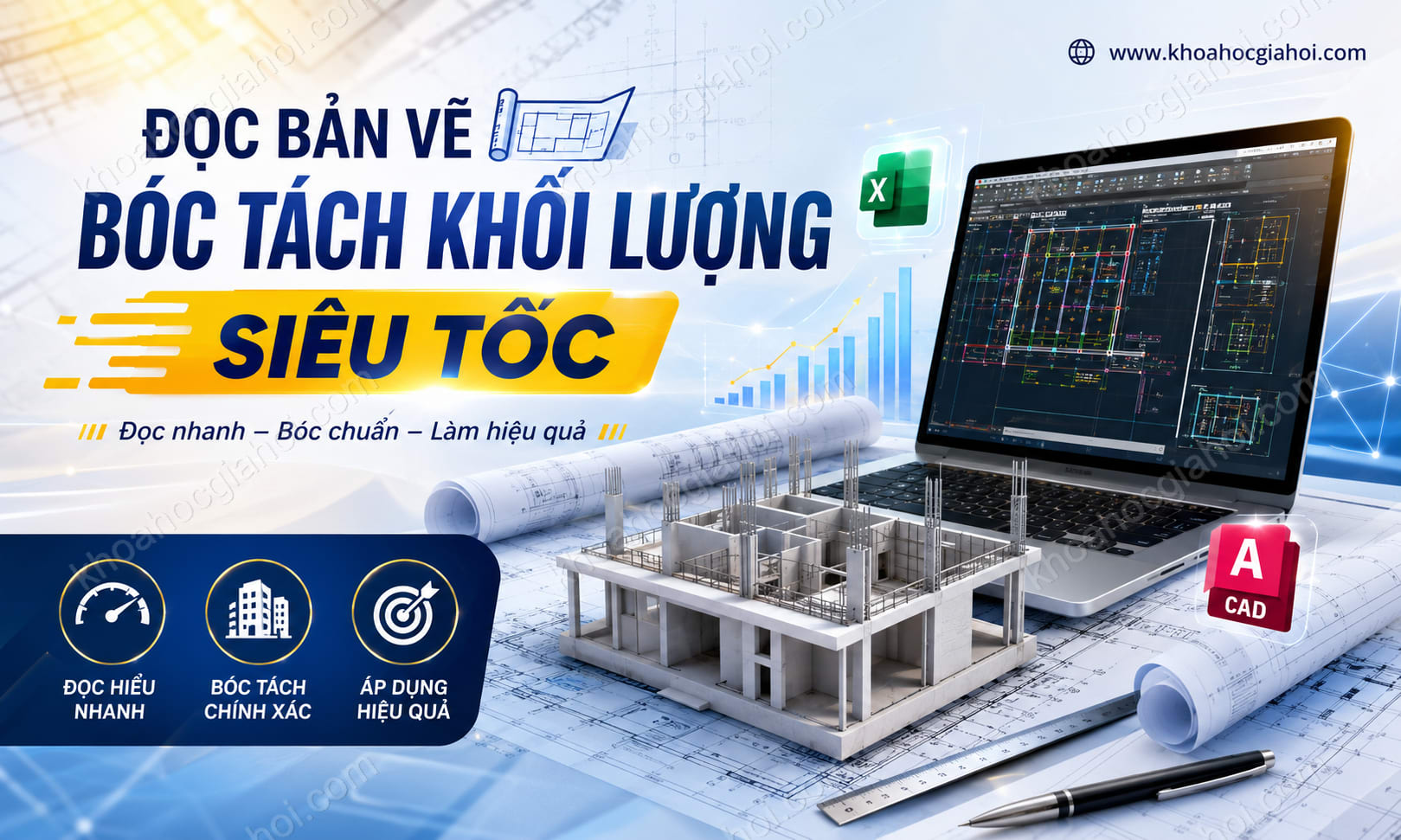 Khóa Học Đọc Bản Vẽ, Bóc Tách Khối Lượng Siêu Tốc