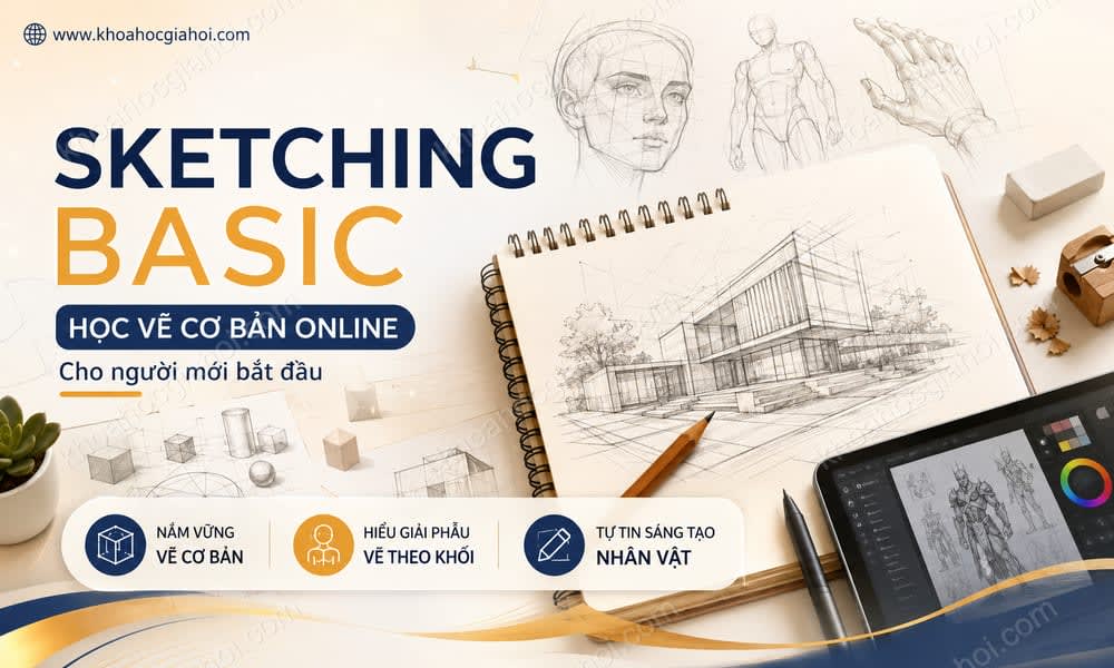Khóa Học Sketching Basic - Khóa Học Online Học Vẽ Cơ Bản Cho Người Mới Bắt Đầu