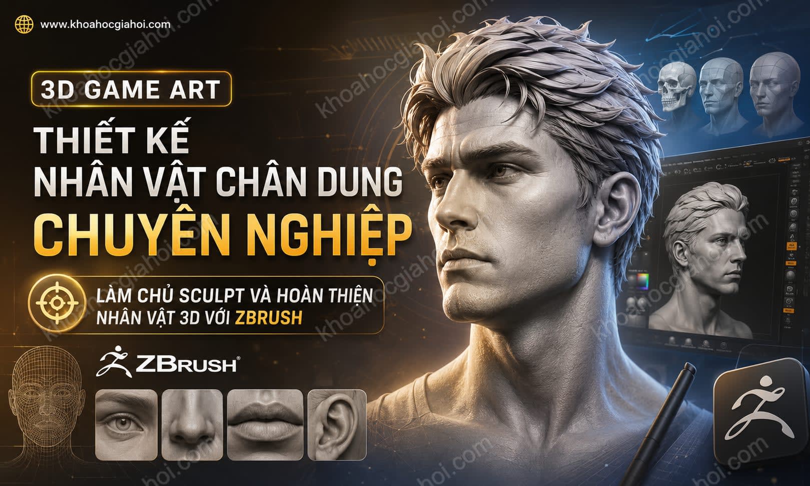 Khoá Học 3D Game Art: Thiết Kế Nhân Vật Chân Dung Chuyên Nghiệp Cùng Digiart Academy Khoá Học 3D Game Art: Thiết Kế Nhân Vật Chân Dung Chuyên Nghiệp Cùng Digiart Academy