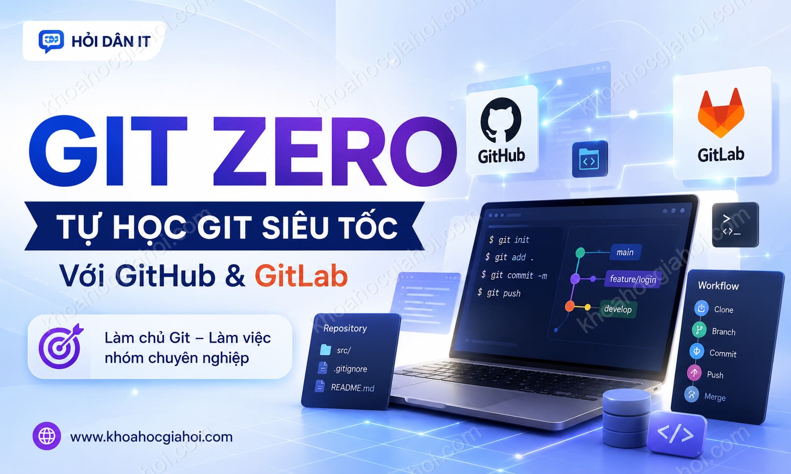 Khóa Học Git Zero - Tự Học Git Siêu Tốc Với Github Gitlab Cùng Hỏi Dân IT Khóa Học Git Zero - Tự Học Git Siêu Tốc Với Github Gitlab Cùng Hỏi Dân IT