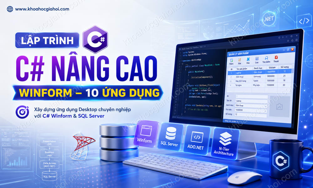 Khóa Học Lập Trình C# Nâng Cao – Lập Trình Winform – 10 Ứng Dụng