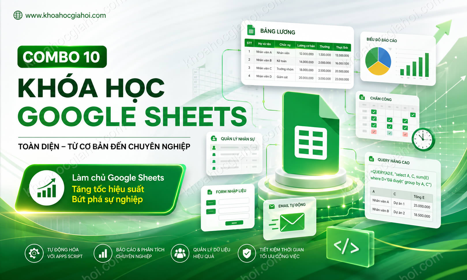 Combo 10 Khoá Học Chi Tiết Về Google Sheet Combo 10 Khoá Học Chi Tiết Về Google Sheet