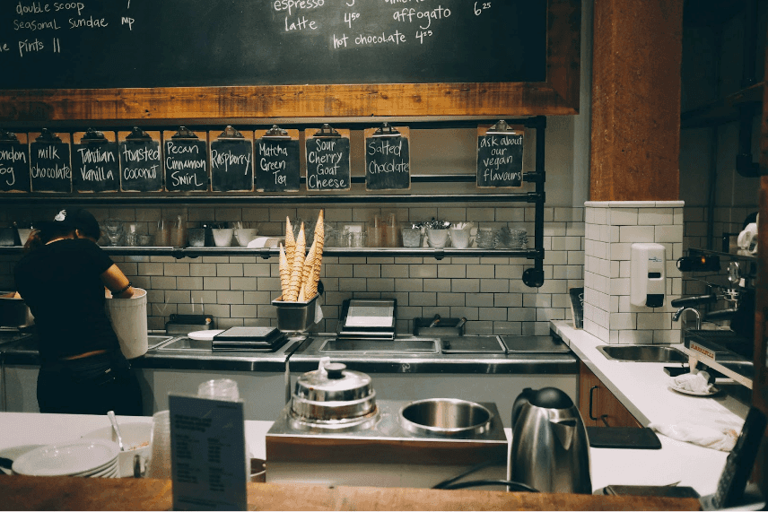 A small cafe business working hard to provide a great service