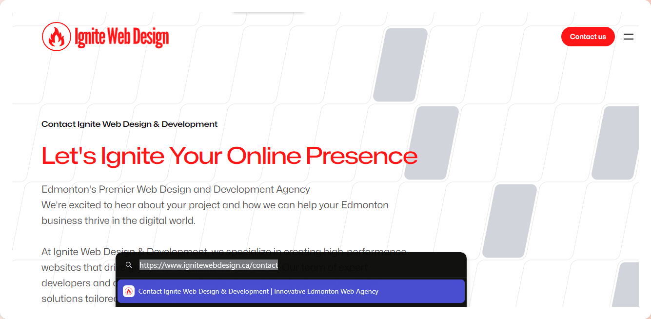 A screenshot of a browser bar showing a very clean looking URL for a contact page