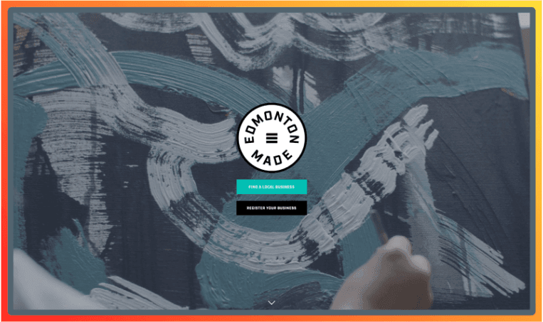 A screenshot of the Edmonton Made website homepage