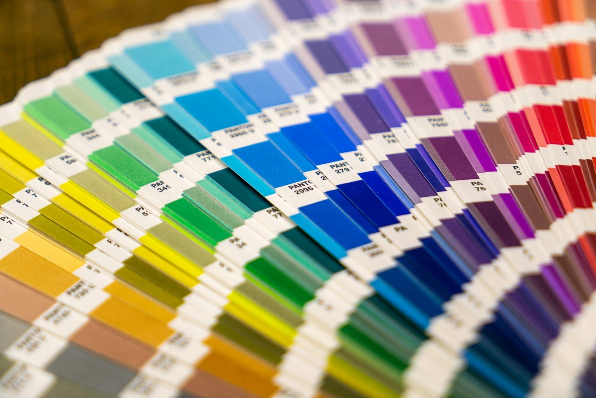 A fan of different colours and their hues and shades