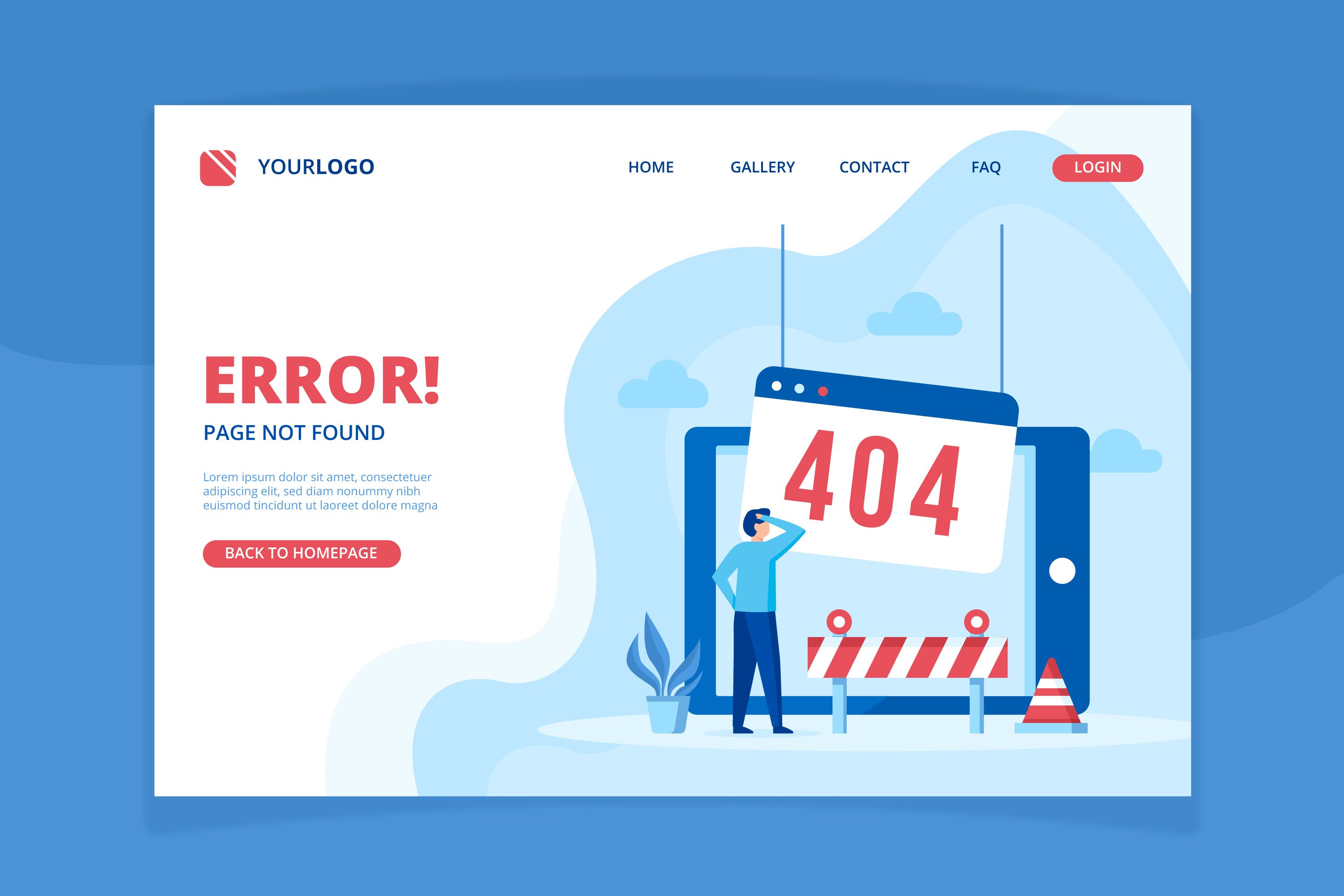  A 404 Error page template.
