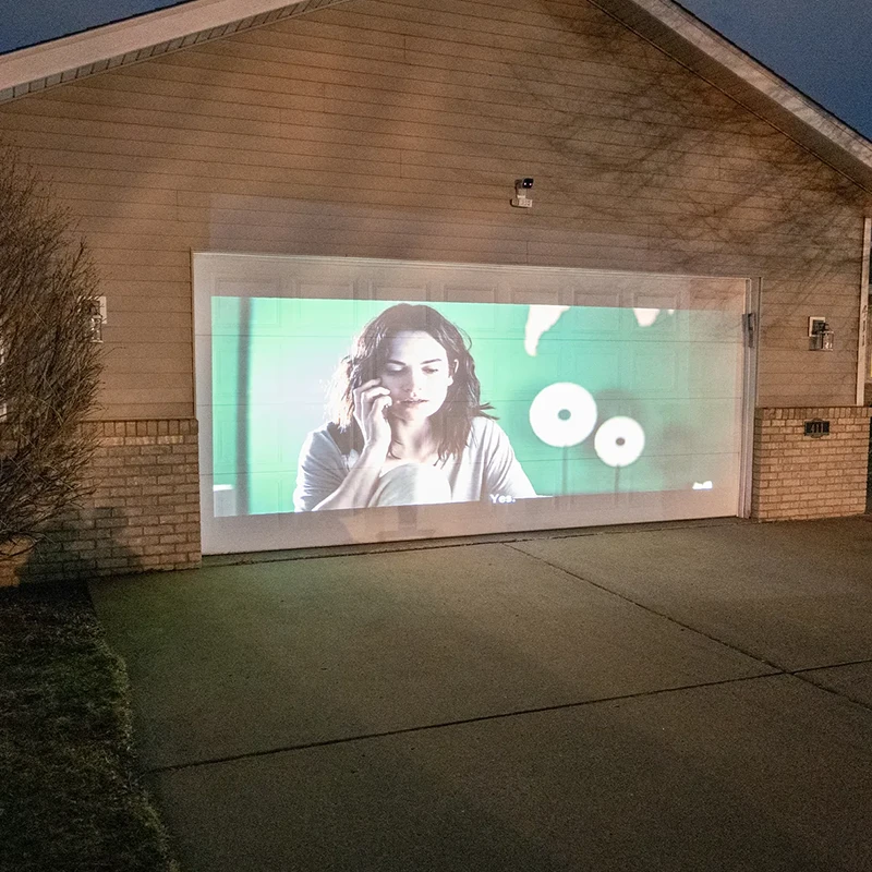 Orlume Aura+ home cinema setup in a living room