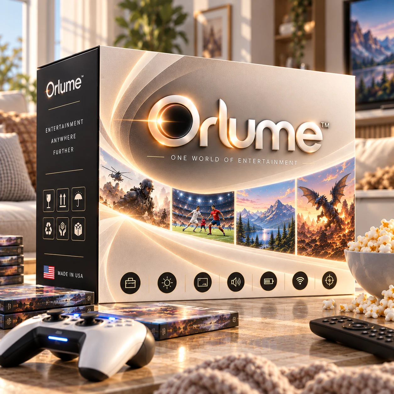 Orlume Aura+ 4K projector with detachable wireless speakers