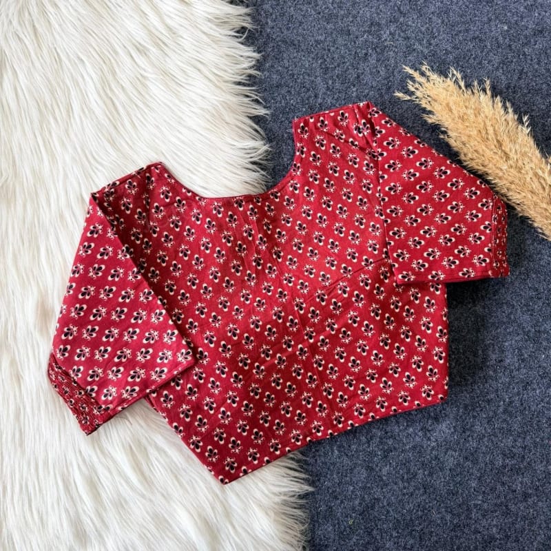 Maroon Ready-made Blouse