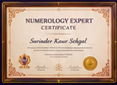 Numerology Expert certificate