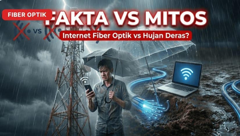 Fiber Optik Mitos vs Fakta: Apakah Terganggu Hujan Deras?