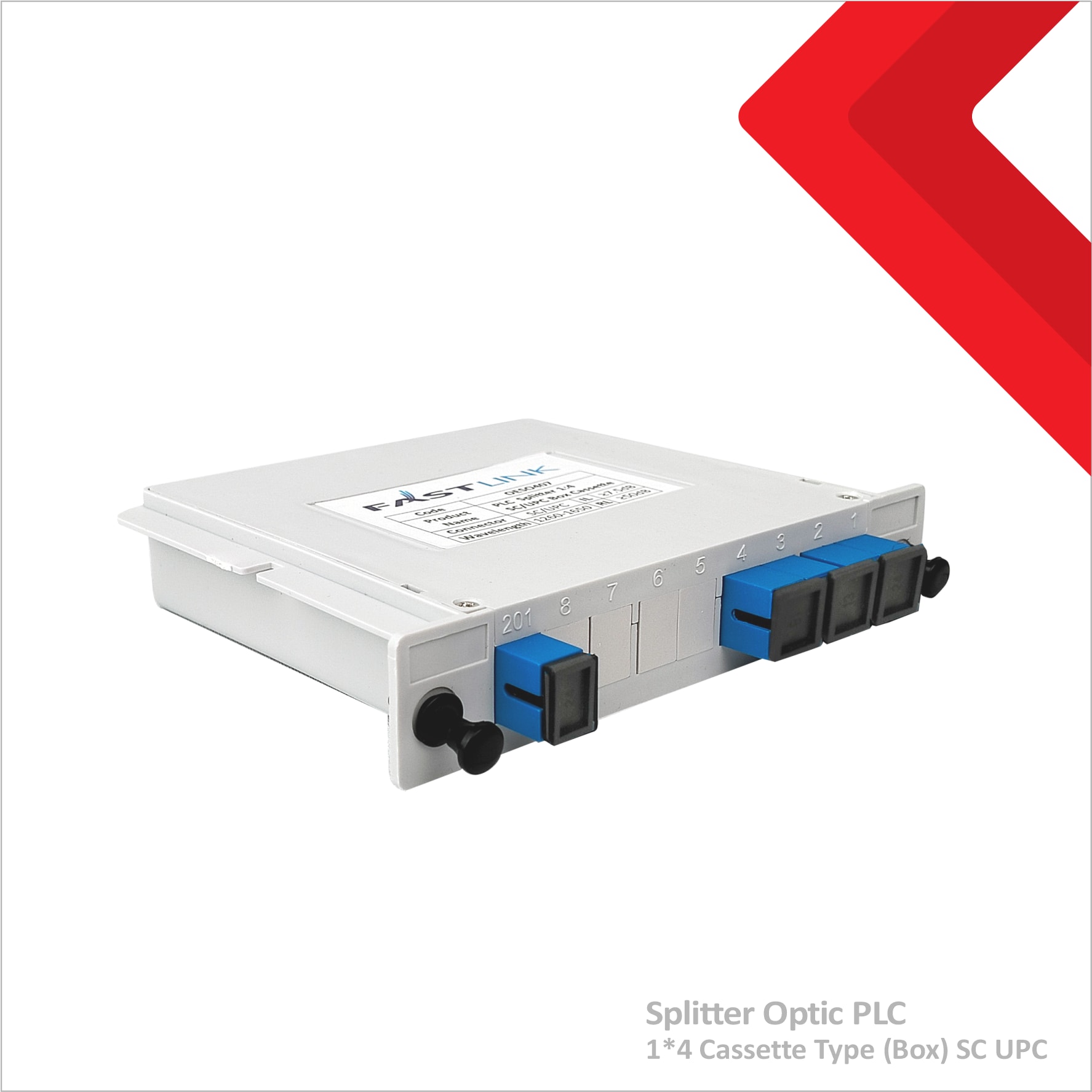 PLC SPLITTER CASSETTE BOX SC/UPC 1X4