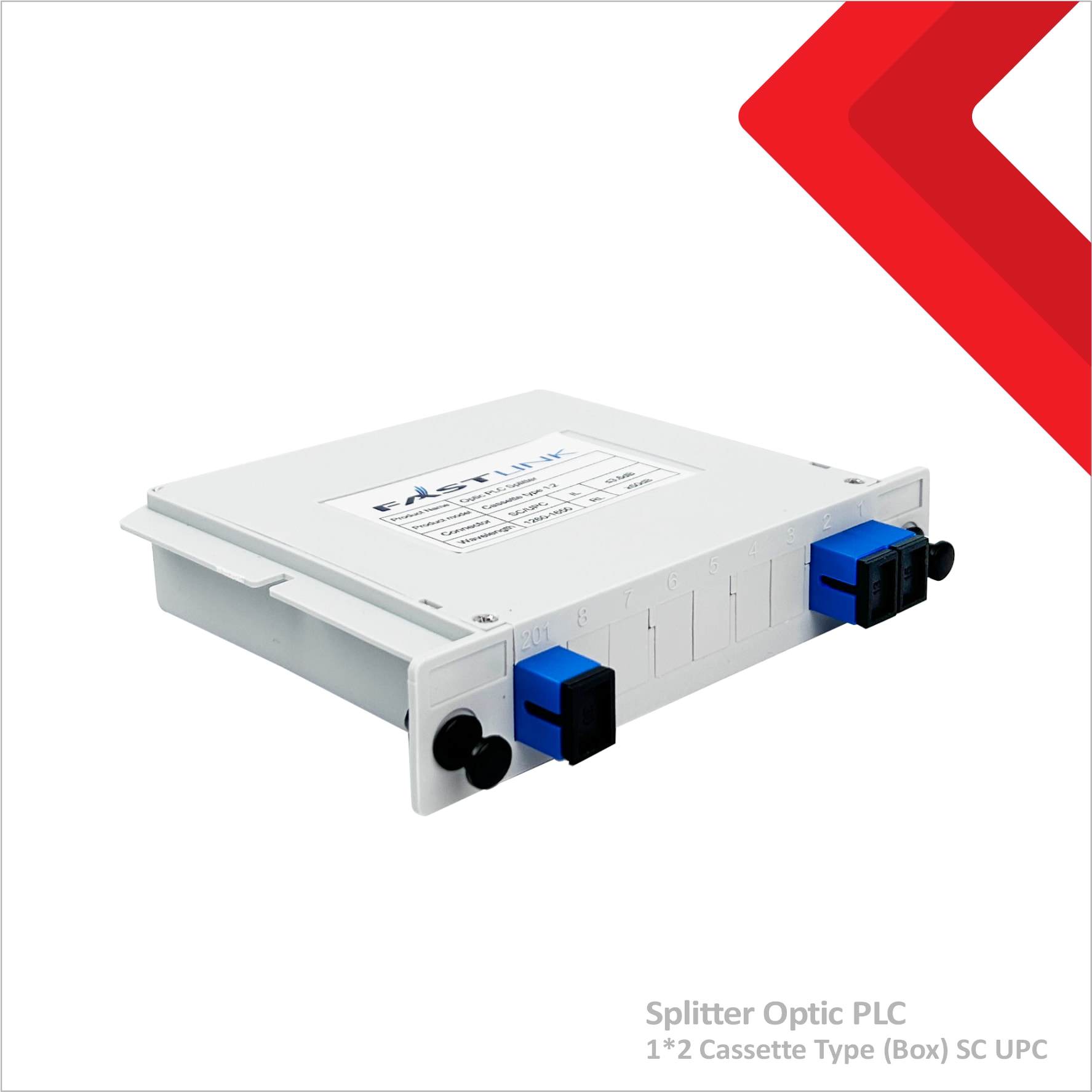 PLC SPLITTER CASSETTE BOX SC/UPC 1X2