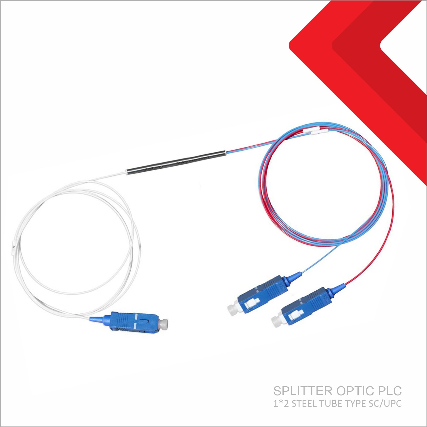 Splitter Optic PLC 1*2 Steeltube type UPC