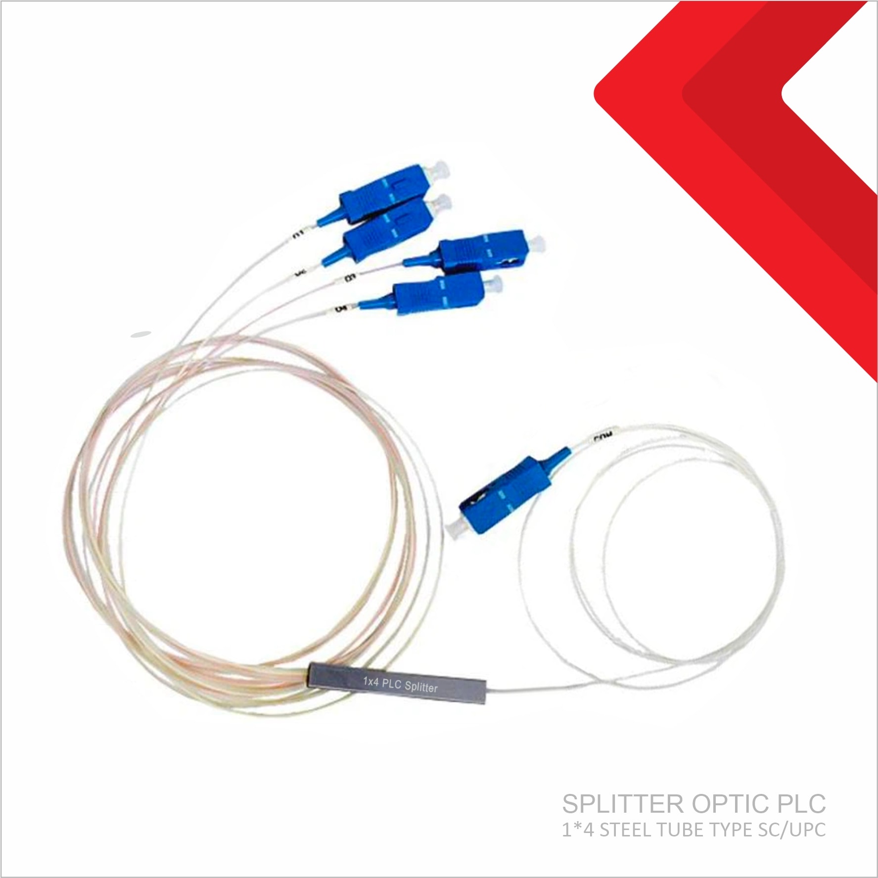 Splitter Optic PLC 1*4 Steeltube type UPC