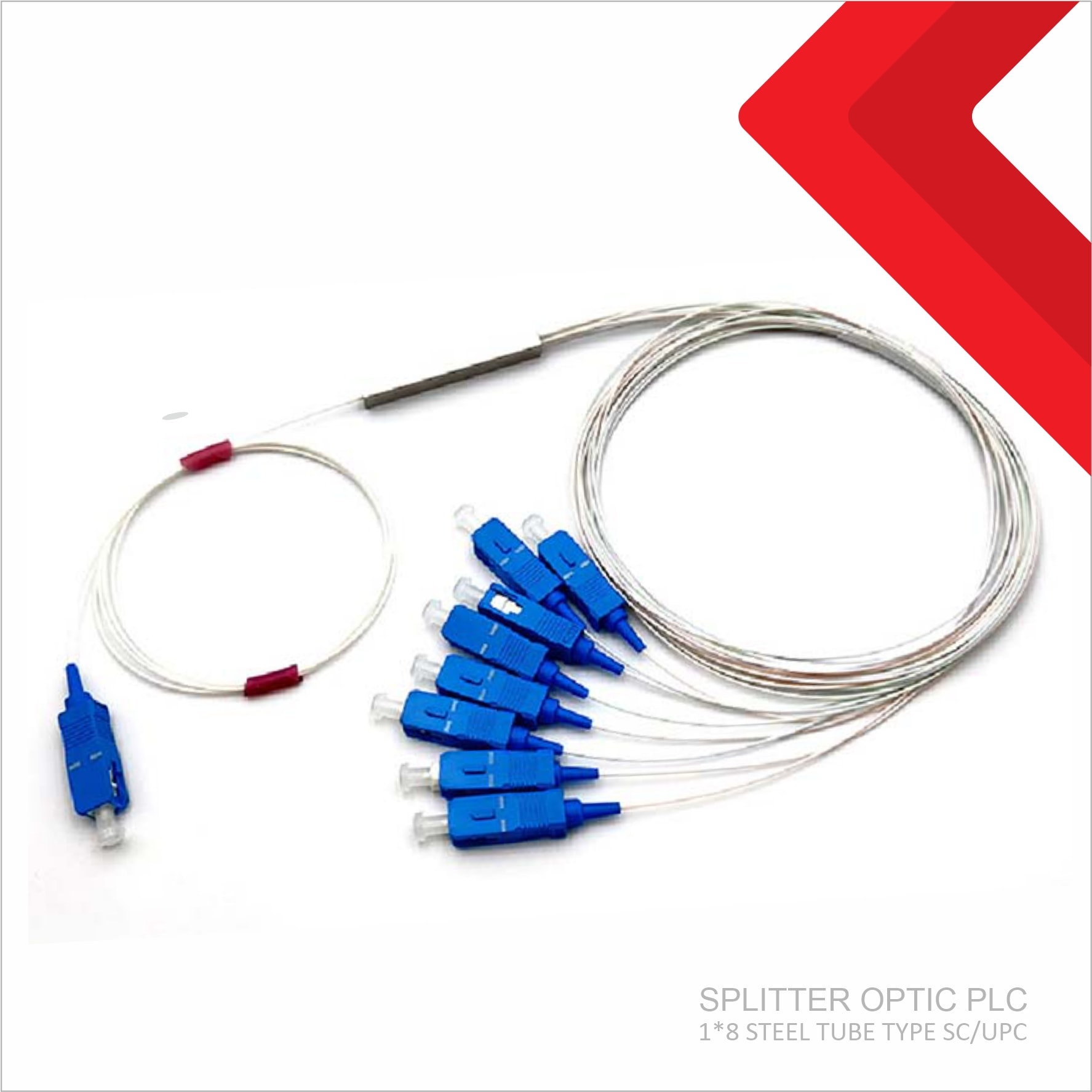 Splitter Optic PLC 1*8 Steeltube type UPC