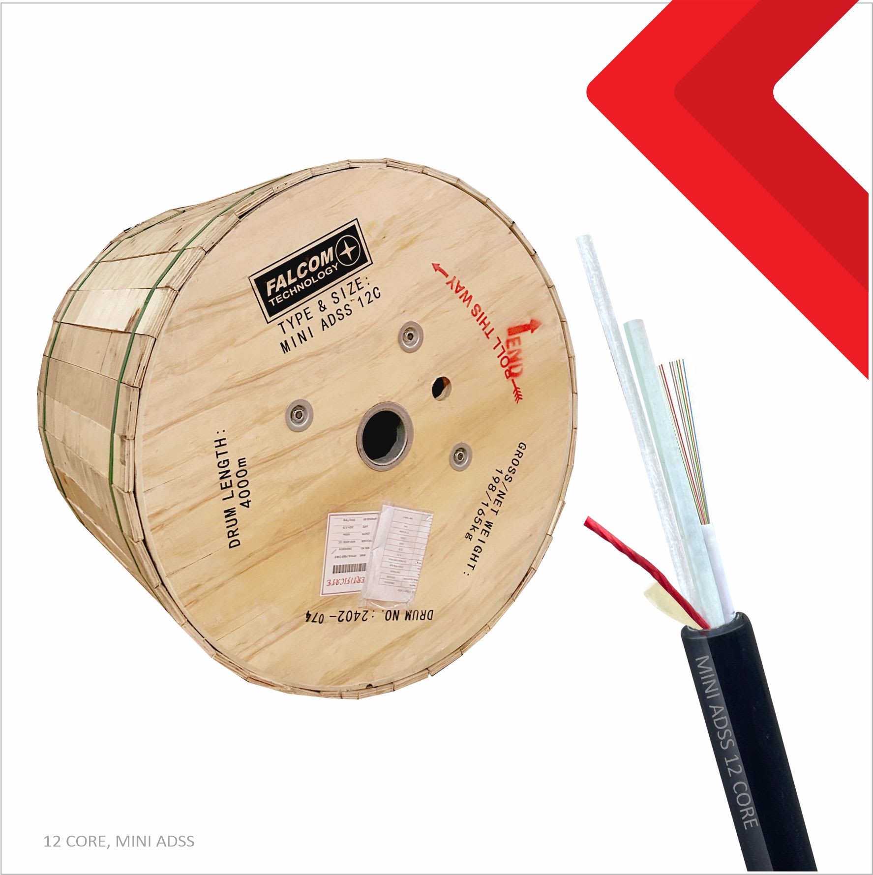 Kabel Fiber Optik MINI ADSS 12 CORE – 1 TUBE