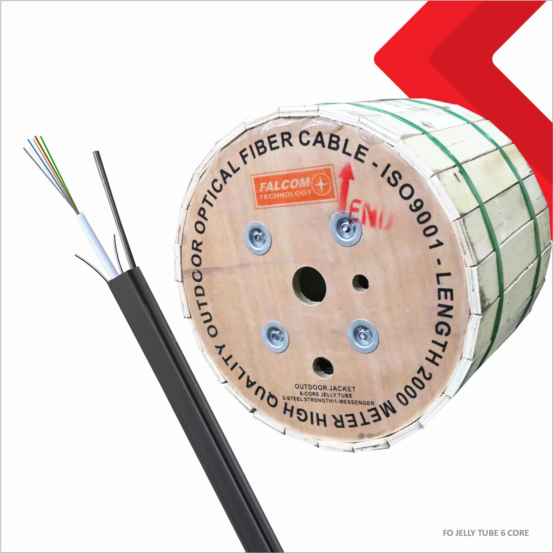 Kabel fiber optik FLAT JELLY TUBE 6 CORE 2KM