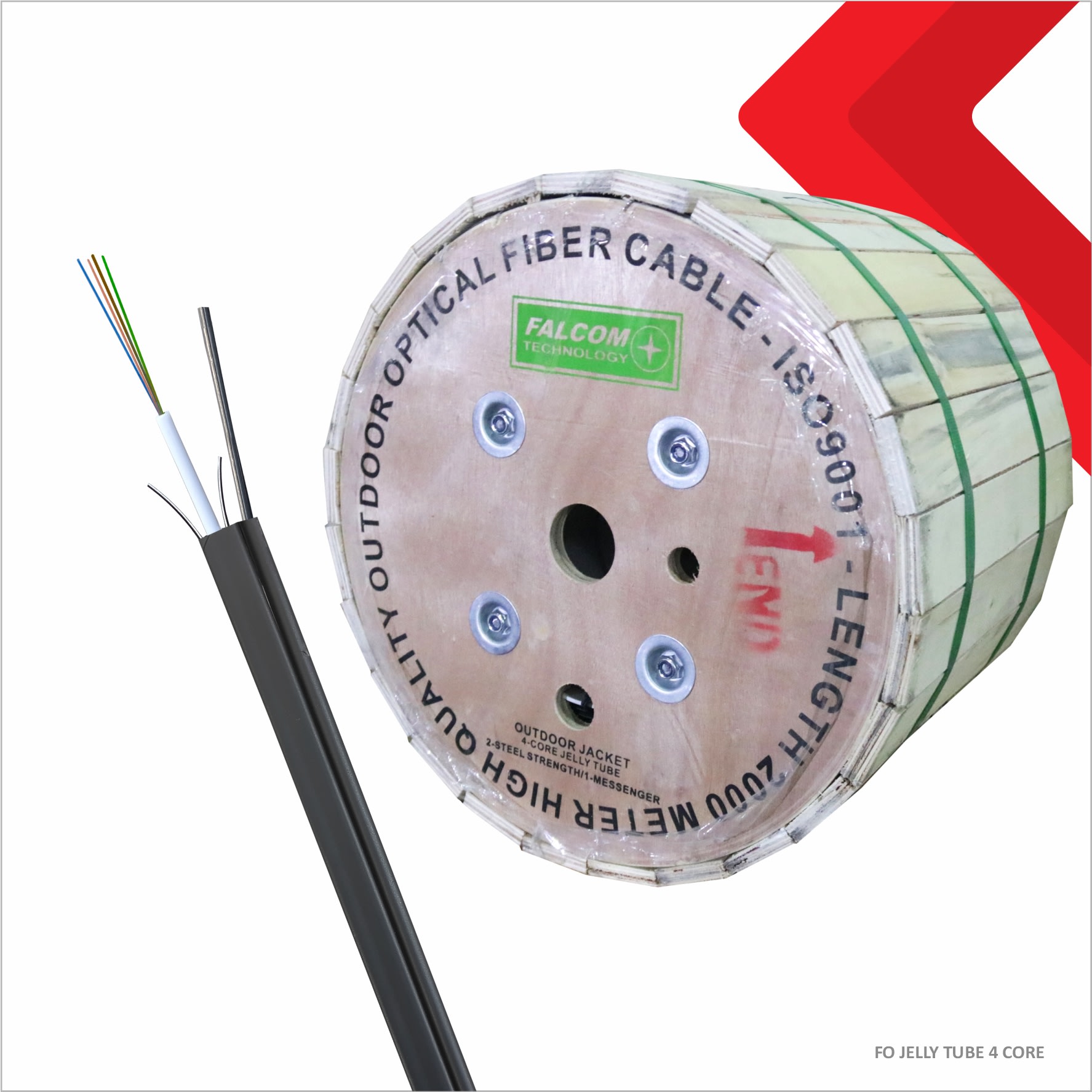 kabel fiber optik FLAT JELLY TUBE 4 CORE 2KM