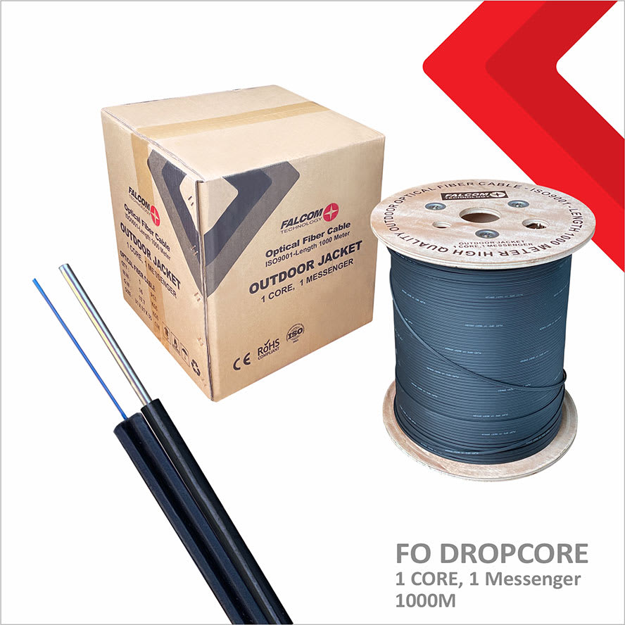 Kabel fiber optik GJYXCH-1F Dropcore 1 Core 1 Messenger