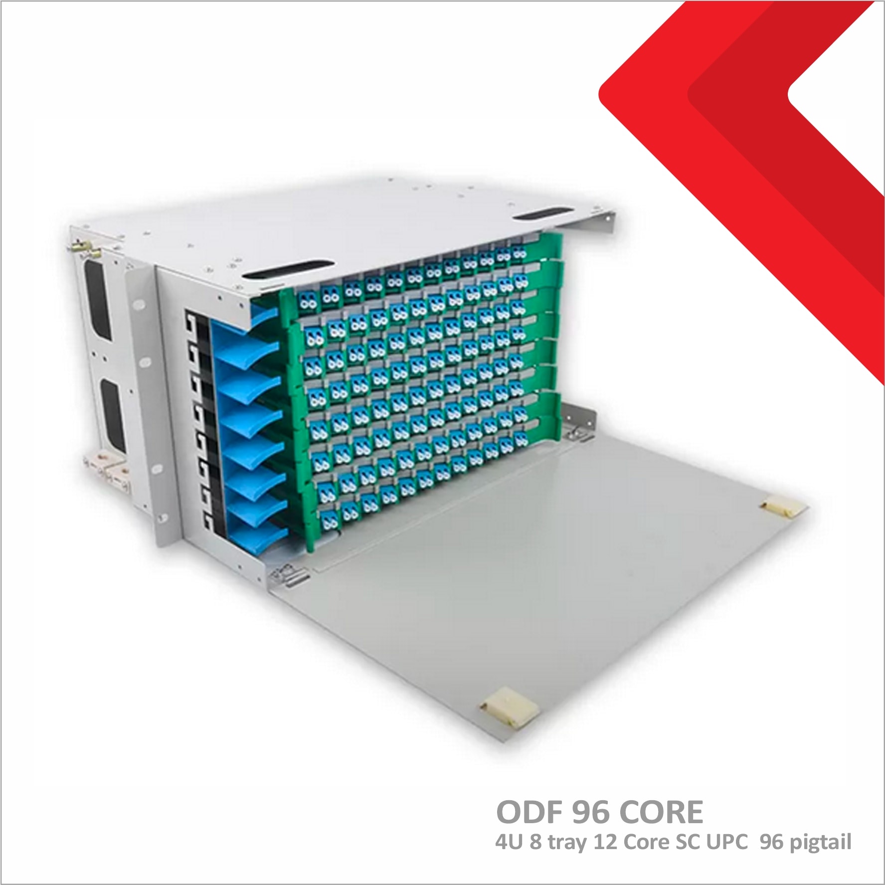 ODF/OTB 96 CORE,4U 8 TRAY x 12 CORE SC UPC + 96 PIGTAIL