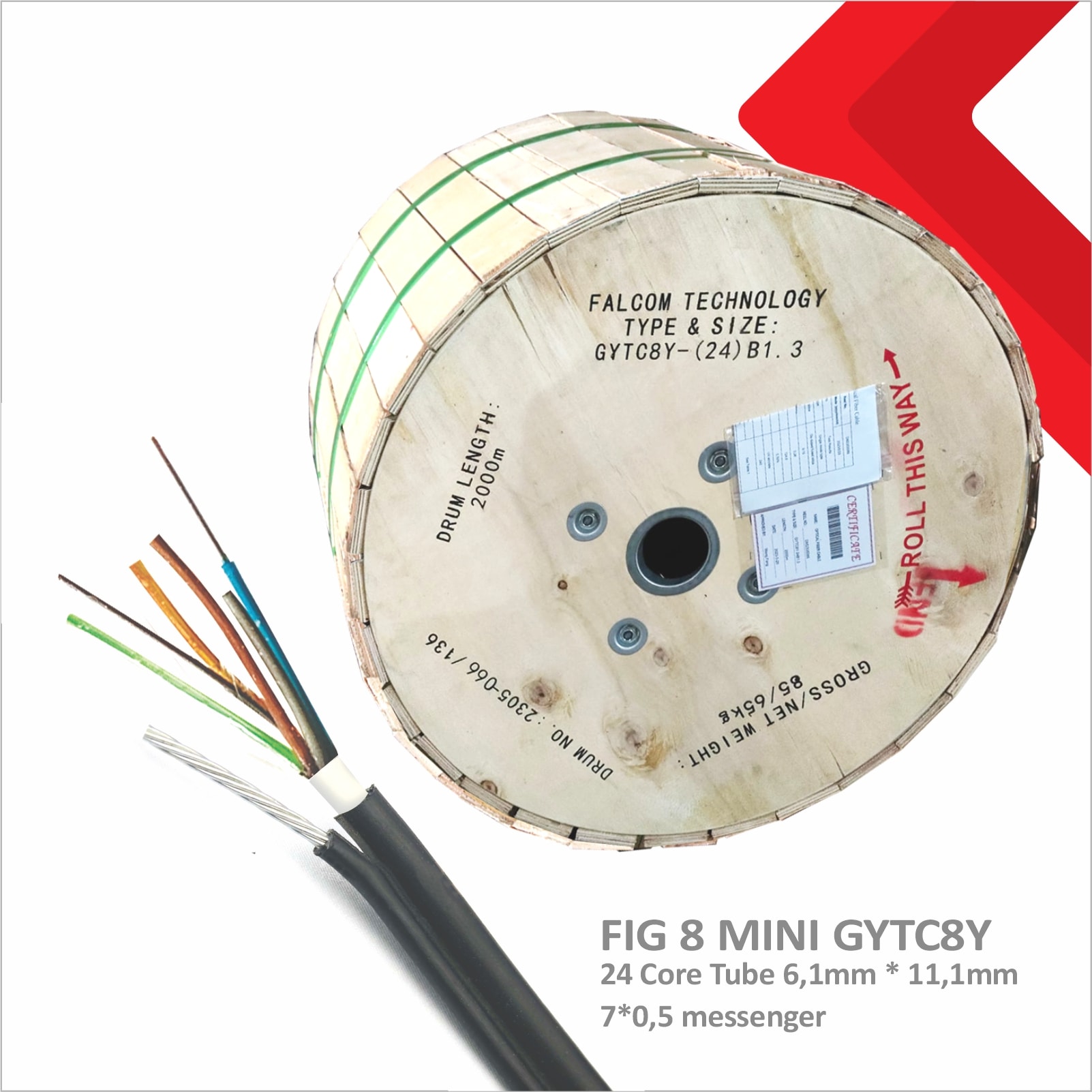 Kabel Fiber Optik FIG-8 MINI 24 CORE 4 TUBE 6,1MM*11,1MM