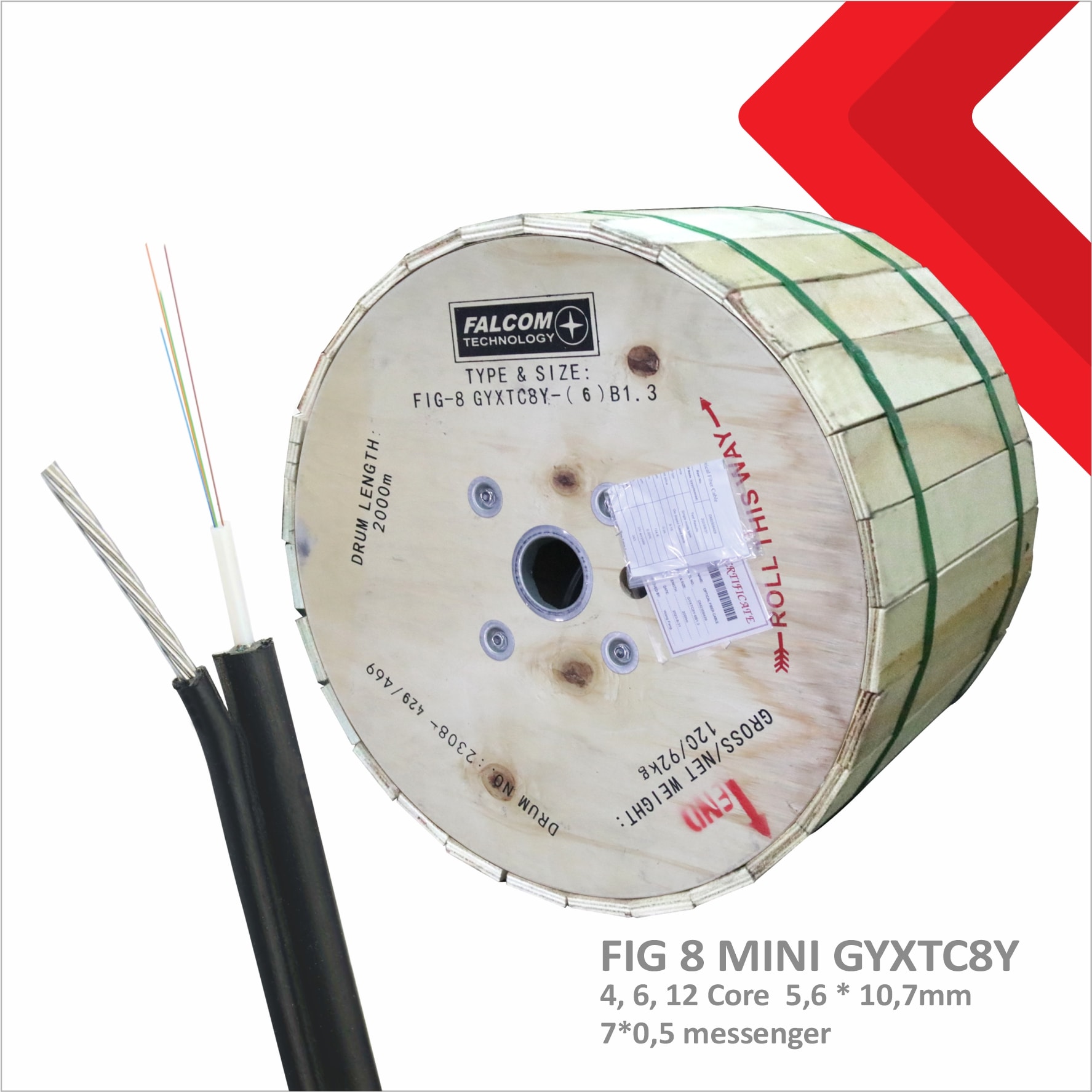 KABEL FIBER OPTIK FIG-8 MINI 4,6,12 Core 5,6mm*10,7mm