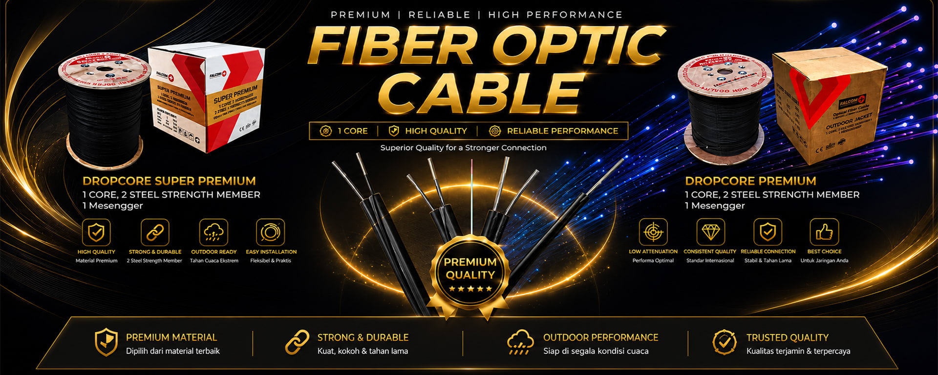 Kabel Fiber Optik 1 Core ( Dropcore )