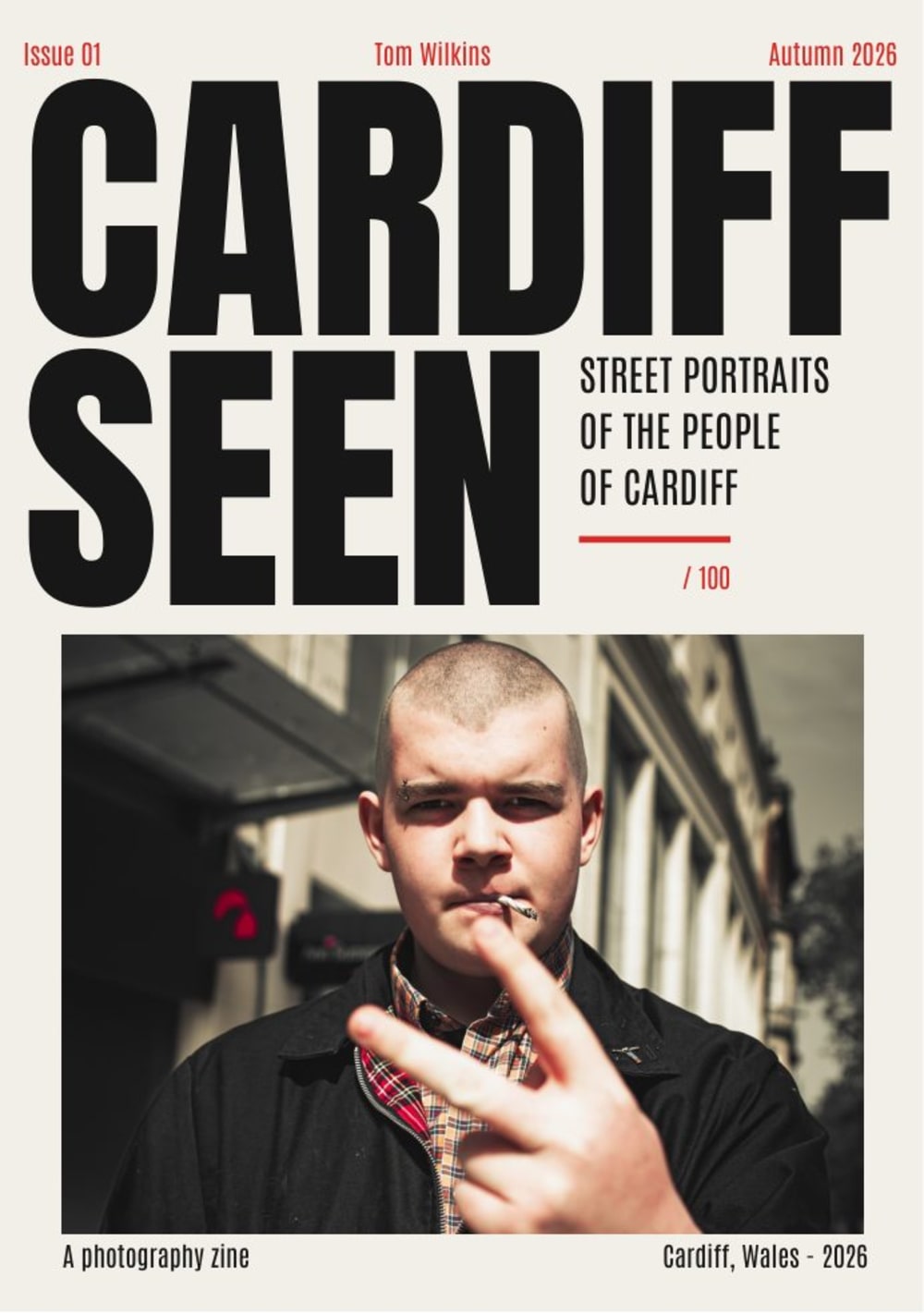 Cover of CARDIFF SEEN Issue 01, street portraits by Tom Wilkins