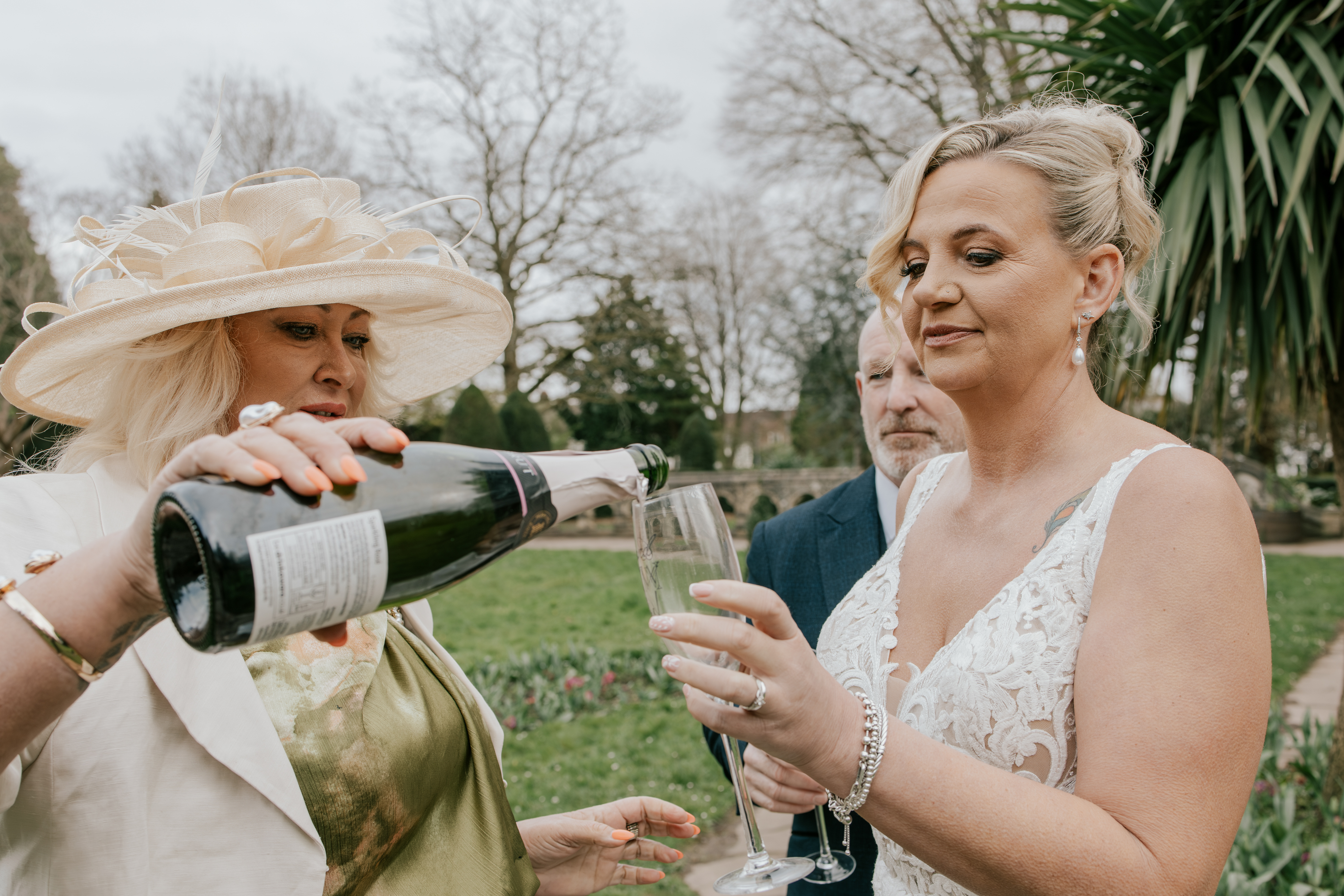 A spontaneous moment from a wedding celebration