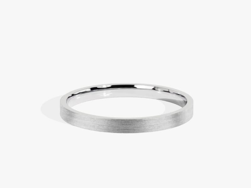 2.0MM Classic Flat Brushed Wedding Band For Women