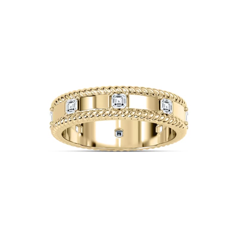 Asscher Cut Unique Eternity Men's Wedding Band For Him