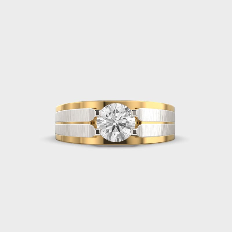 1.10CT Round Diamond Unique Solitaire Men's Engagement Ring